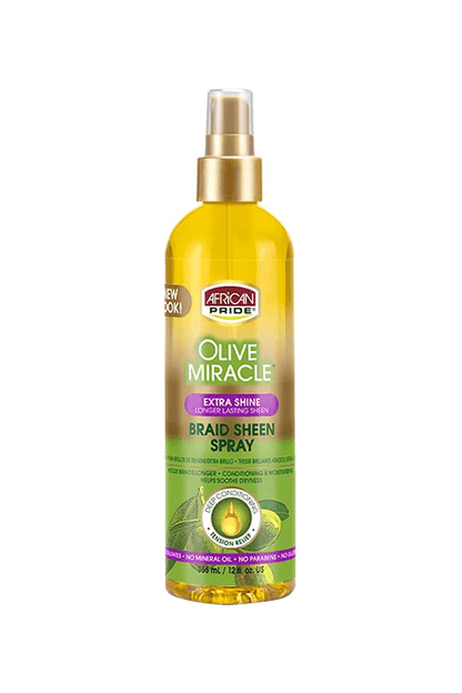 African Pride Olive Miracle Braid Sheen Spray Extra Shine 12 oz