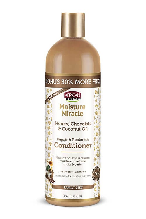 African Pride Moisture Miracle Honey, Chocolate, and Coconut Oil Conditioner 16 oz