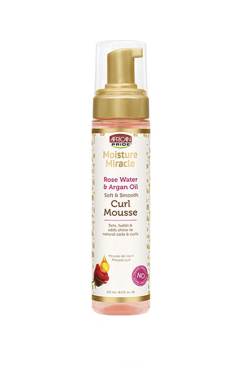 African Pride Moisture Miracle Rose Water & Argan Oil Soft & Smooth Curl Mousse 8.5 oz