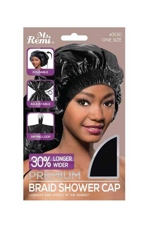 Annie #3530 Ms. Remi Premium Braid Shower Cap Black