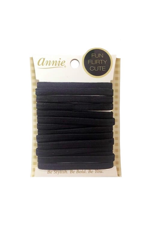 Annie #8615 Flat Black Ponytail Holder 14 ct