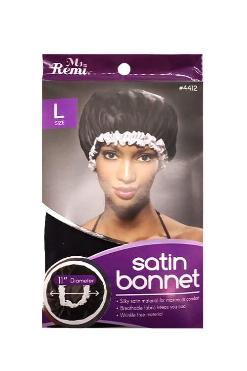 Annie Ms. Remi #4412 Large Satin Bonnet Black