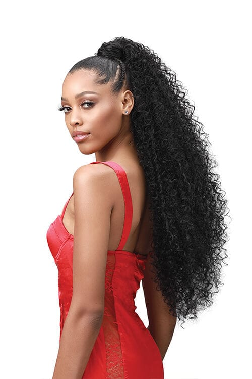 Bobbi Boss Boss Up Natural Jerry Curl Professional Wrap Pony 30" Side