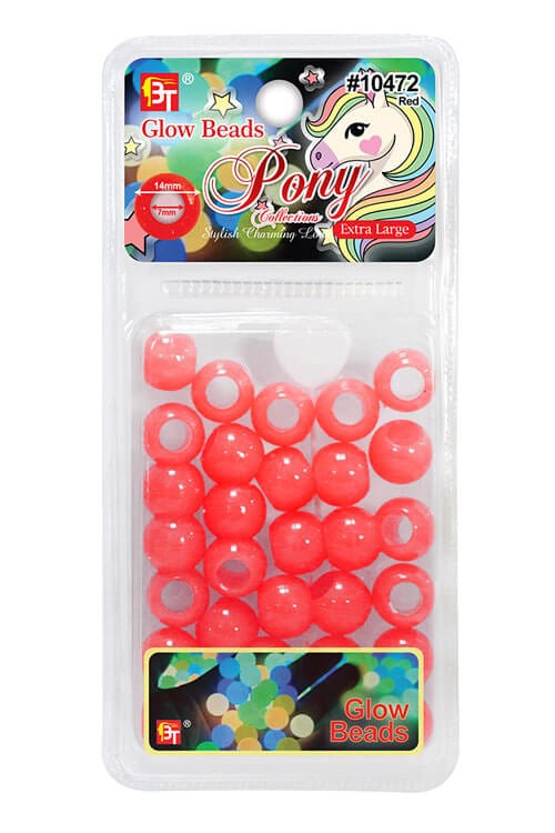 Beauty Town Extra Large Glow Beads 10472 Red