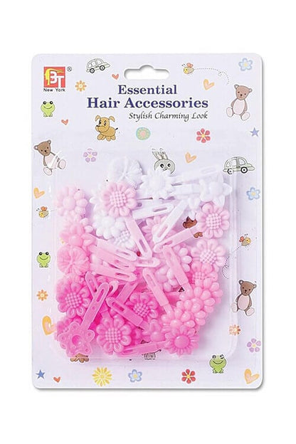 Beauty Town Flower Dance Kids Barrettes Pink Mix