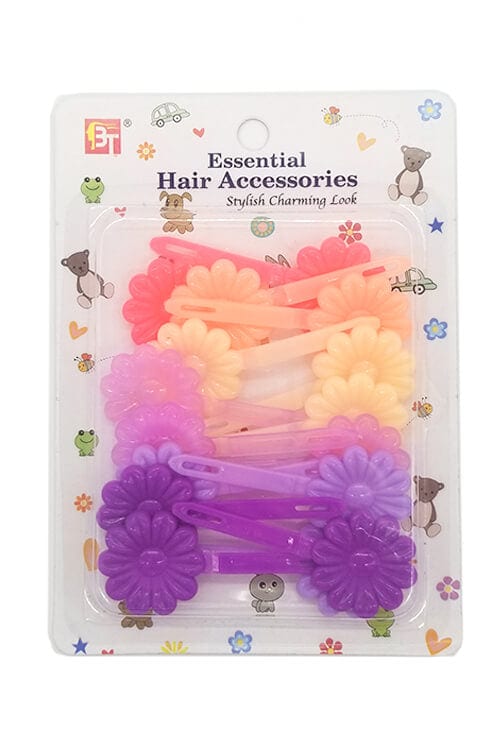 Beauty Town Kids Daisy Barrettes Coral And Purple