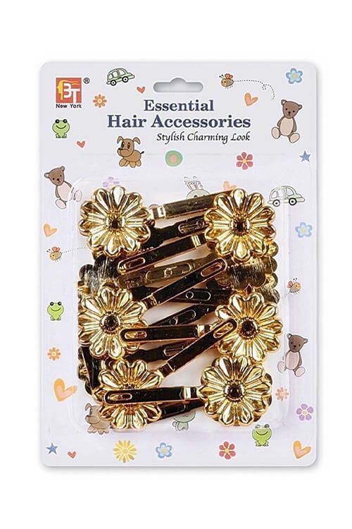 Beauty Town Kids Daisy Barrettes Gold