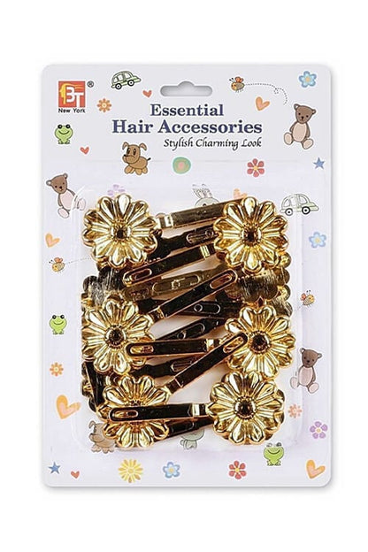 Beauty Town Kids Daisy Barrettes Gold