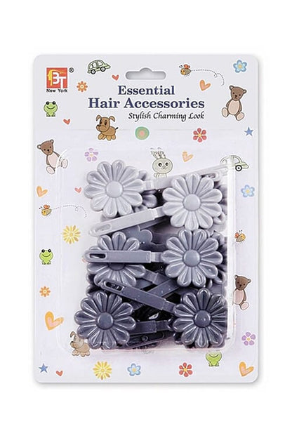 Beauty Town Kids Daisy Barrettes Grey Mix