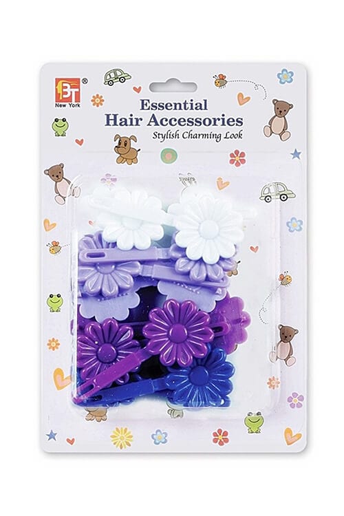 Beauty Town Kids Daisy Barrettes Purple