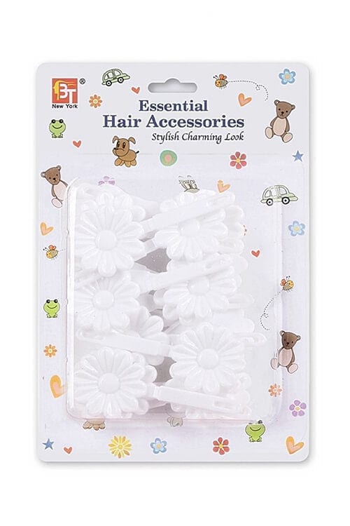 Beauty Town Kids Daisy Barrettes White