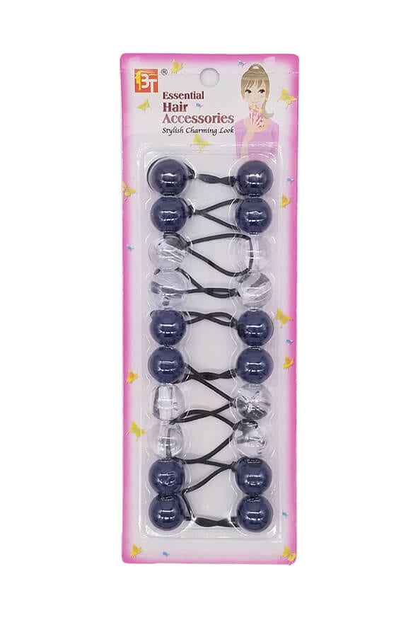 Beauty Town Kids Pony Tail Holder - Navy and Clear 7041