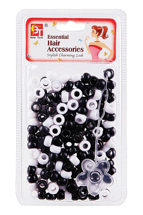 Beauty Town Small Round Beads Black and White