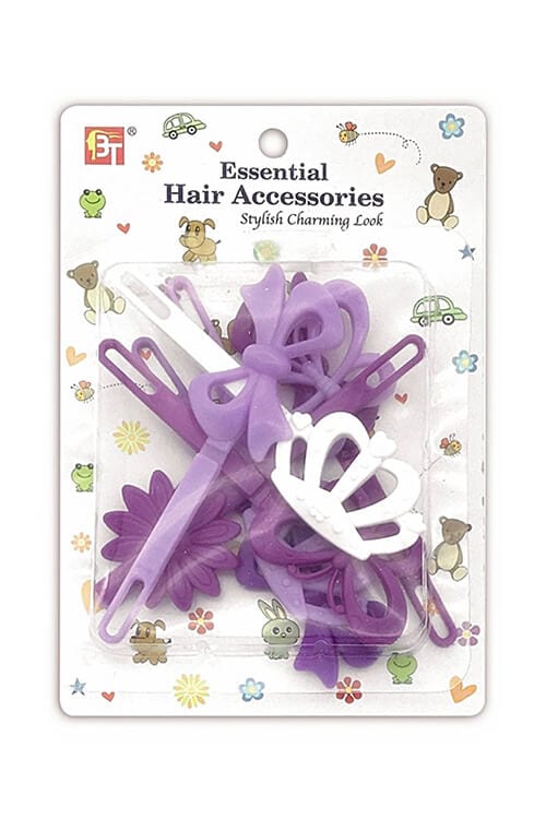 Beauty Town Kids Hair Barrettes Princess Purple Mix