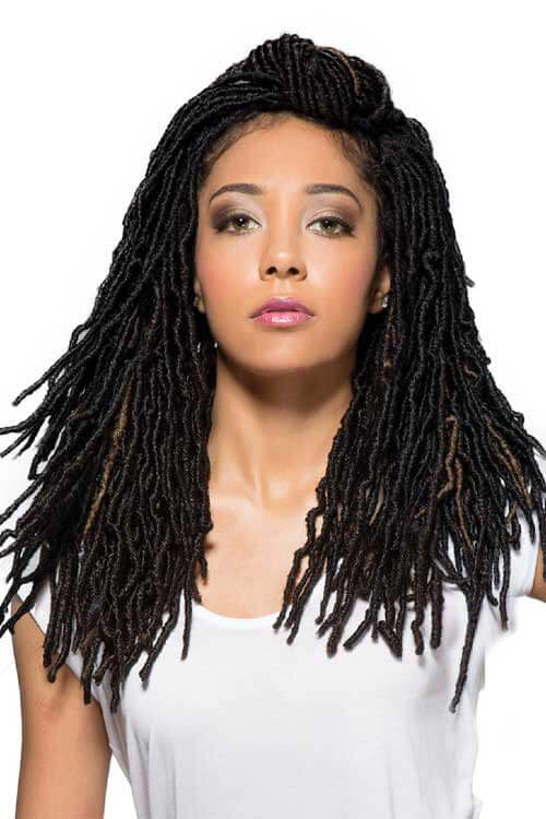 Bobbi Boss Nu Locs 24 Inch Crochet Hair Model Front