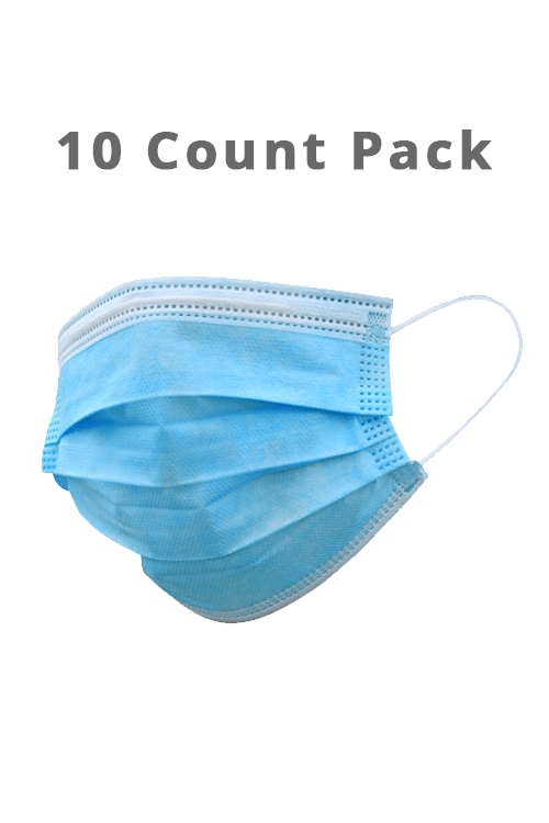 Disposable Face Masks - 10 ct Pack