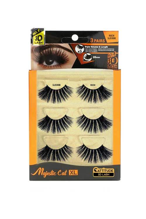 Ebin New York Majestic Cat 3 Pairs Lashes Rich