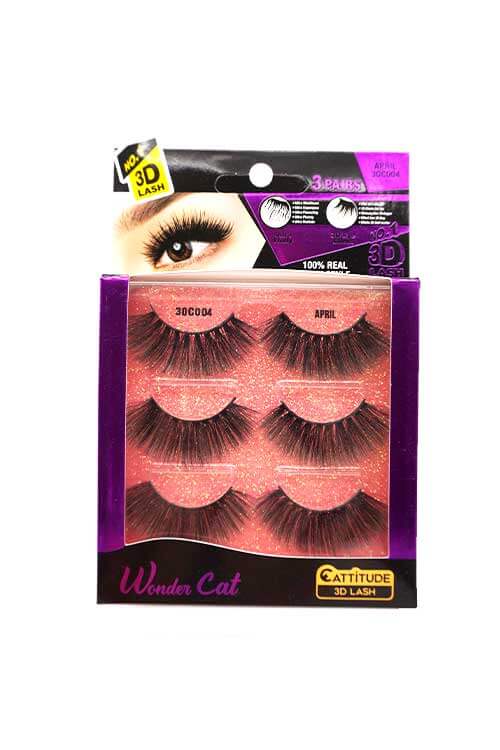 Ebin New York Wonder Cat 3 Pairs Lashes April