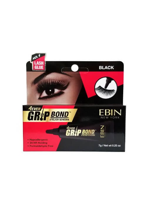 Ebin New York 4Ever Grip Bond Tube Black Eyelash Adhesive GBEA7 .25 OZ