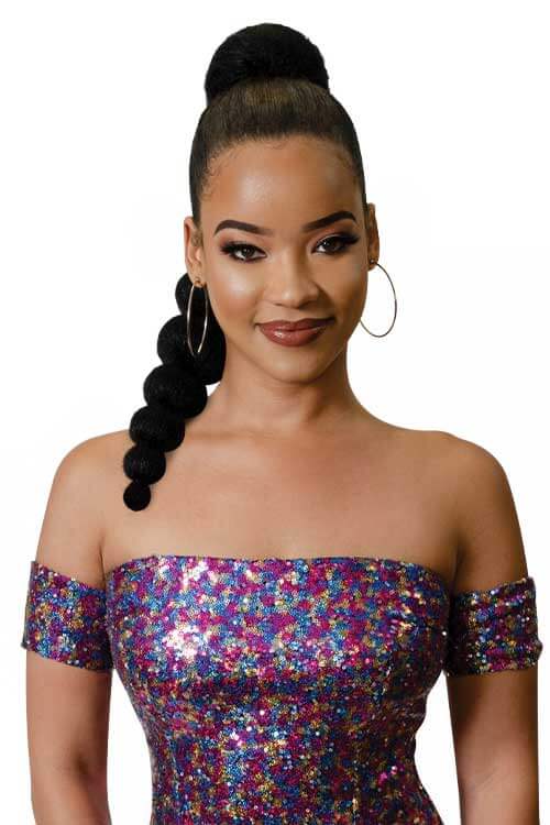Fashion Source Bubbly Ponytail Model Front