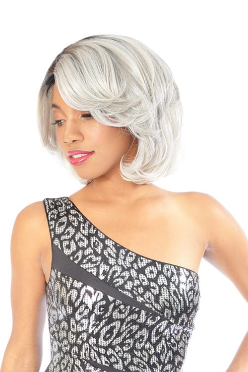 Fashion Source Ivory Wig Model Side