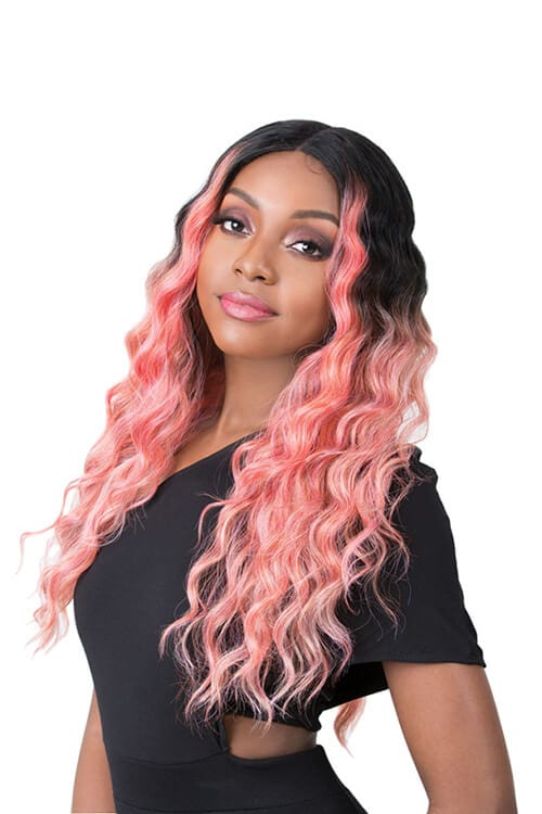 It's A Wig Edgar Model Coral Pink Side