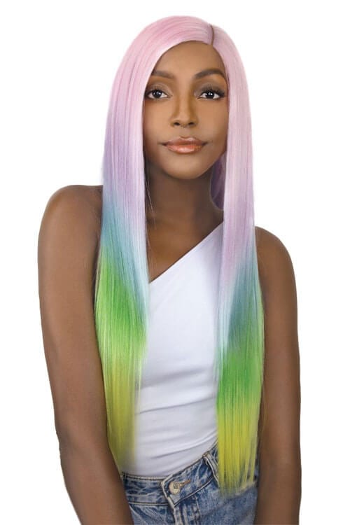 It's A Wig Unicorn Straight Wig Model Rainbow Front