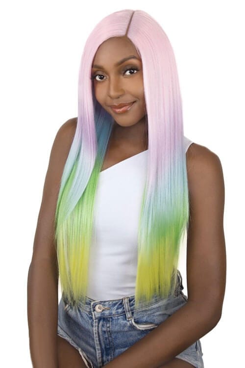 It's A Wig Unicorn Straight Wig Model Rainbow Side
