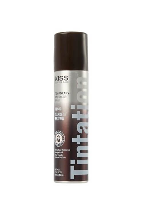 Kiss Colors Tintation Temporary Hair Color Spray TCS02 Darkest Brown