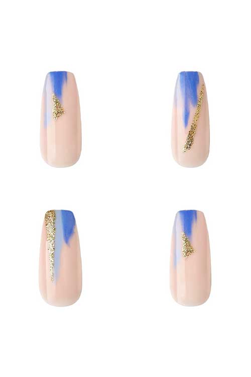 Kiss Gold Finger Gel Glam GD15 Nails Closeup