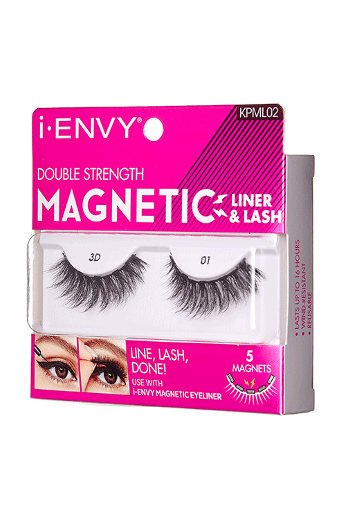 Kiss i-Envy Double Strength Magnetic Lashes KPML02 3D Packaging Side