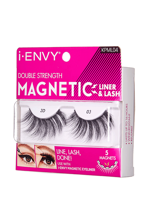 Kiss i-Envy Double Strength Magnetic Lashes KMPL04 Packaging Side