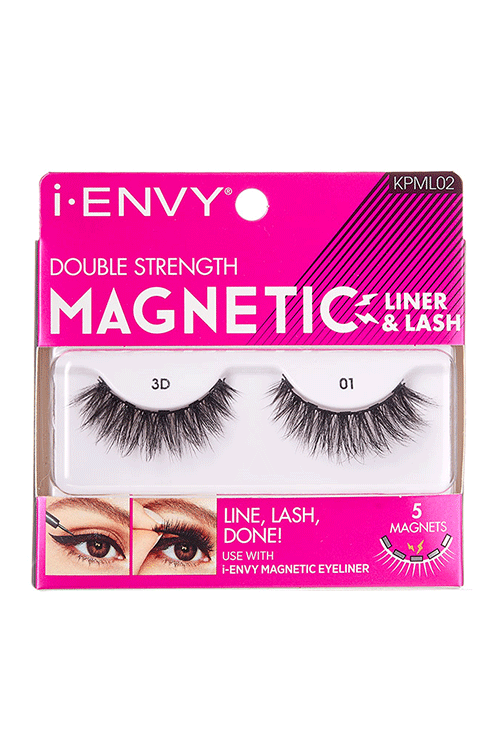 Kiss i-Envy Double Strength Magnetic Lashes KPML02 3D Packaging Front