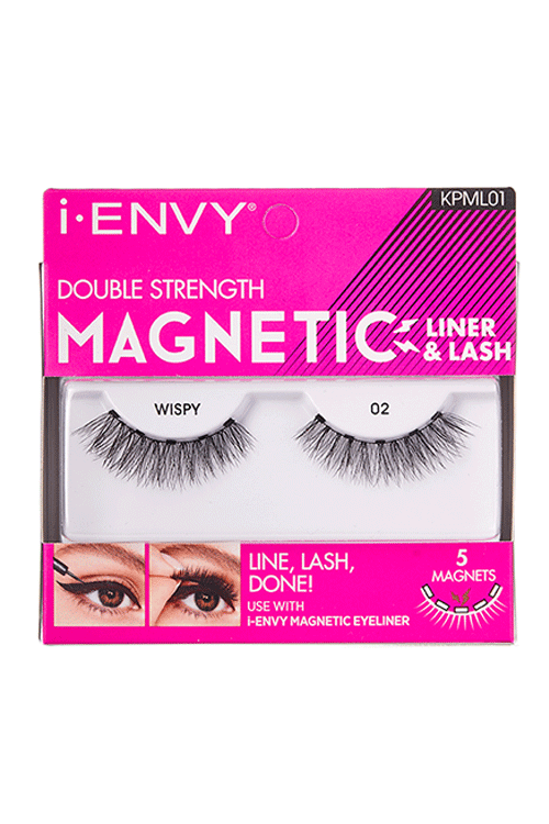 Kiss i-Envy Double Strength Magnetic Lashes KPML01 Wispy Packaging Front