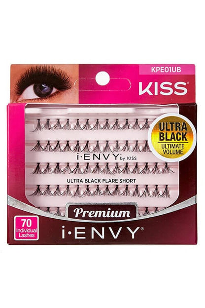 KISS i-Envy KPE01UB Ultra Black Flare Short Lashes Box