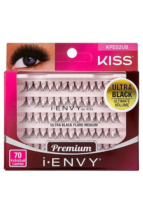 KISS i-Envy KPE02UB Ultra Black Flare Medium Lashes Box