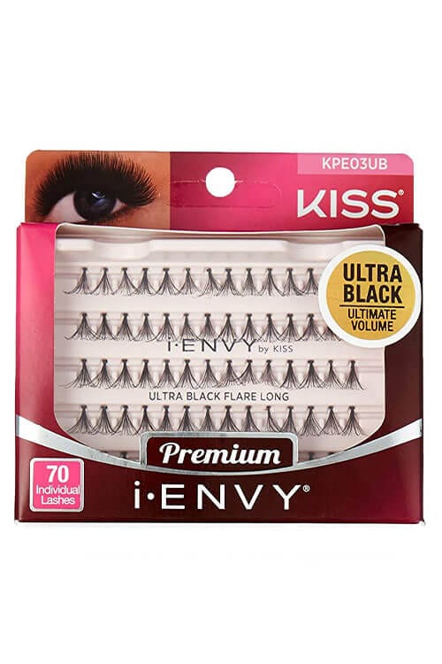 KISS i-Envy KPE03UB Ultra Black Flare Long Lashes Box