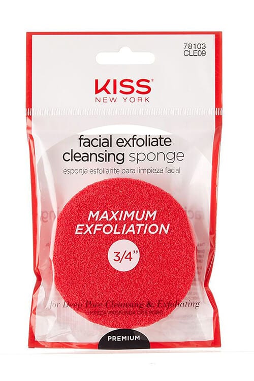 KISS Facial Exfoliate Cleansing Sponge - MAXIMUM EXFOLIATION - 3/4” #CLE09