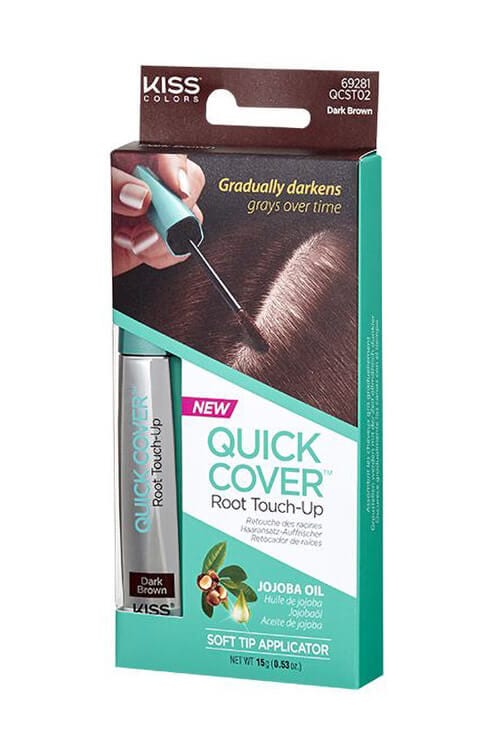 Kiss Colors and Care Quick Cover Root Touch-Up Brush Applicator Dark Brown