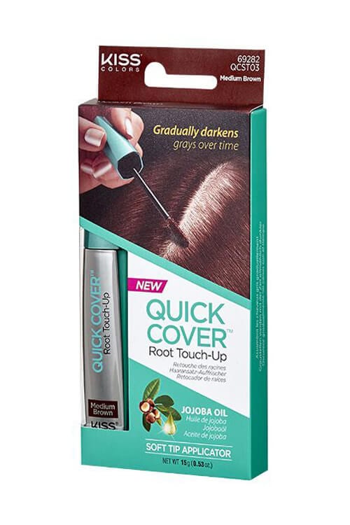 Kiss Colors and Care Quick Cover Root Touch-Up Brush Applicator Medium Brown