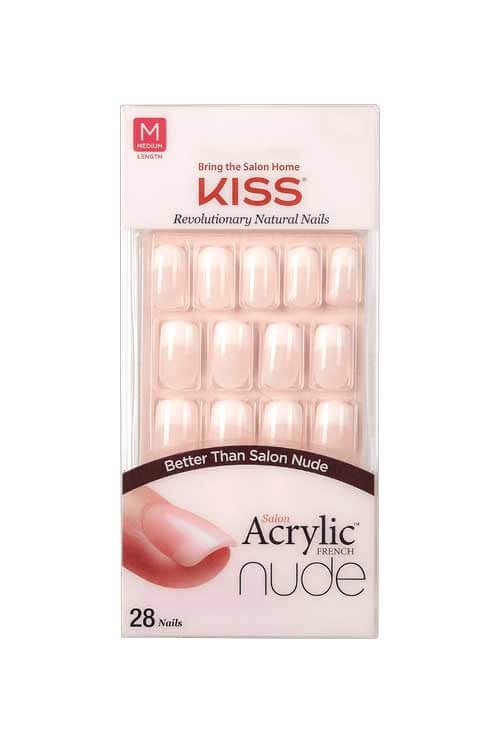 Kiss Salon Acrylic Nude French Nails KAN03 Packaging Front
