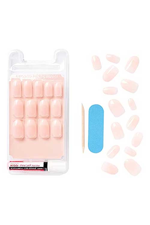 Kiss Salon Acrylic Nude French Nails KAN05 Accessories