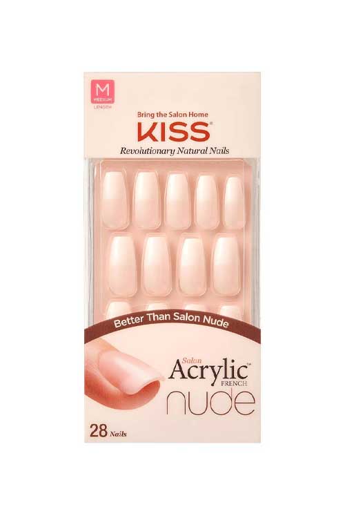 Kiss Salon Acrylic Nude French Nails KAN07 Packaging Front