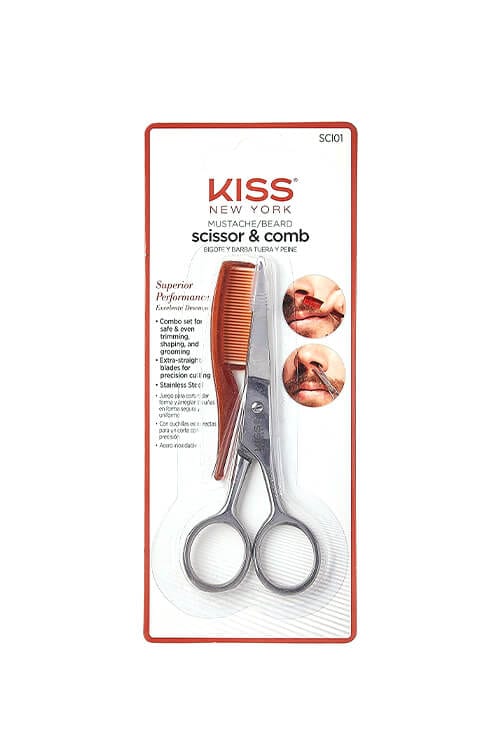 Kiss New York Mustache/Beard Scissor & Comb SCI01