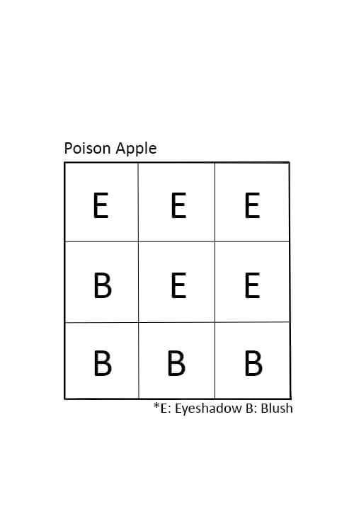 Nicka K New York Nine Color Palette Poison Apple Color Chart Letters
