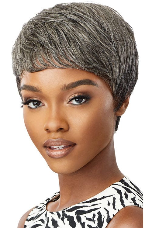 Outre Fab and Fly Gray Glamour HH-Eden 100% Human Hair Wig Front