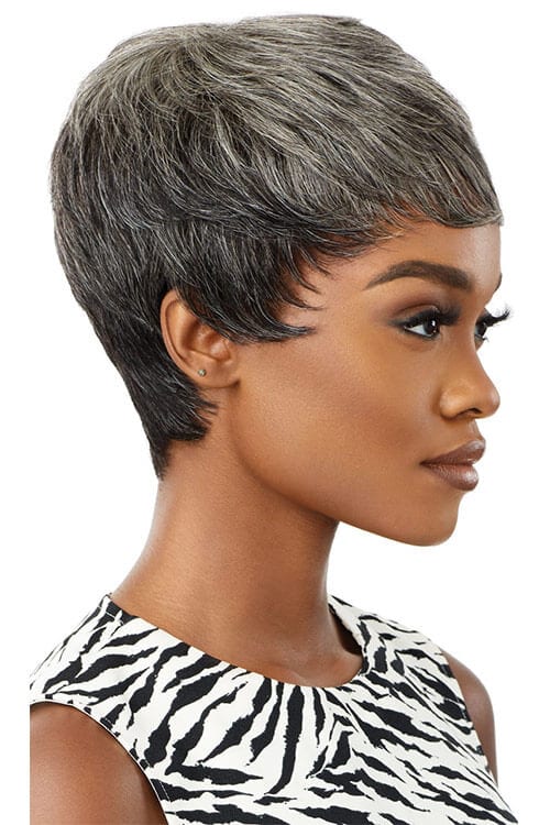 Outre Fab and Fly Gray Glamour HH-Eden 100% Human Hair Wig Side 1