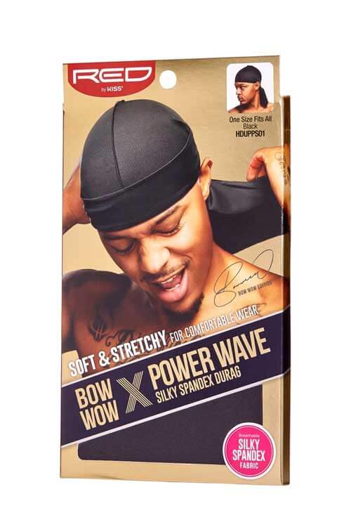 Red Bow Wow X Power Wave Spandex Durag HDUPPS01 Black Packaging Side