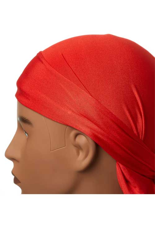 Red Bow Wow X Power Wave Spandex Durag HDUPPS04 Red Mannequin Head Closeup Side