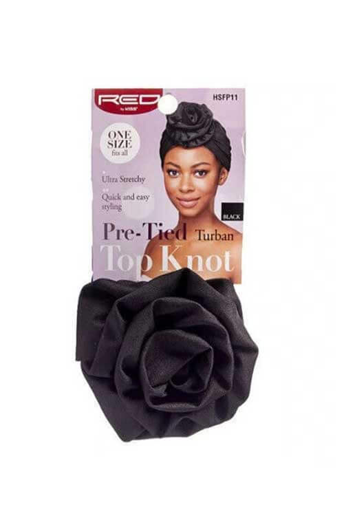 Red by Kiss Pre-Tied Top Knot Turban Black HSFP11